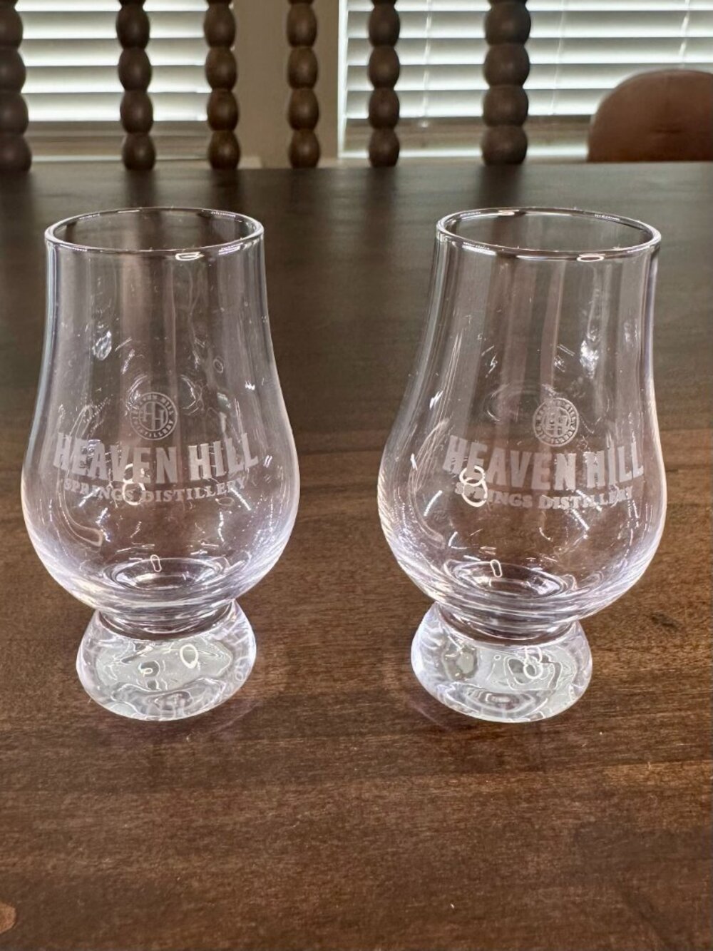 Two (2) Heaven Hill Distillery Nosing/Whiskey 3 1/4" Glasses with Lanyards